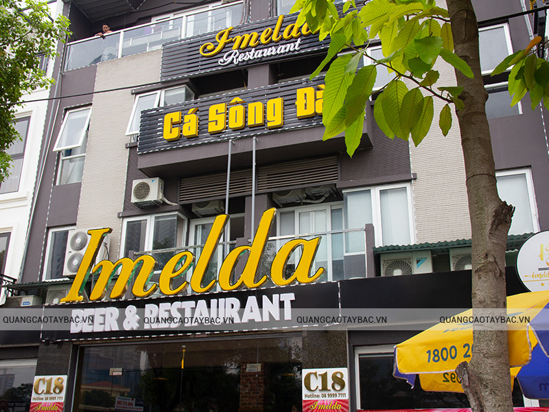Biển quảng cáo chữ hút nổi nhà hàng Imelda