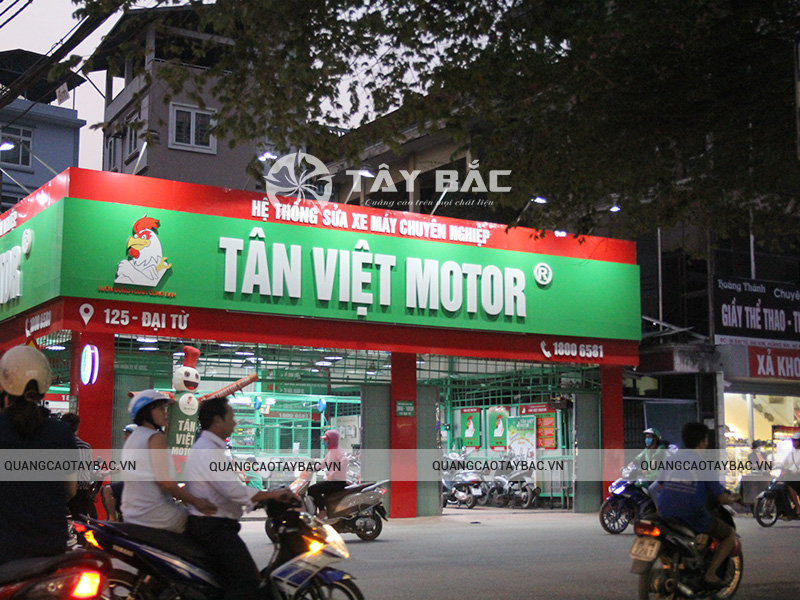 Biển quảng cáo sửa chữa xe máy Tân Việt