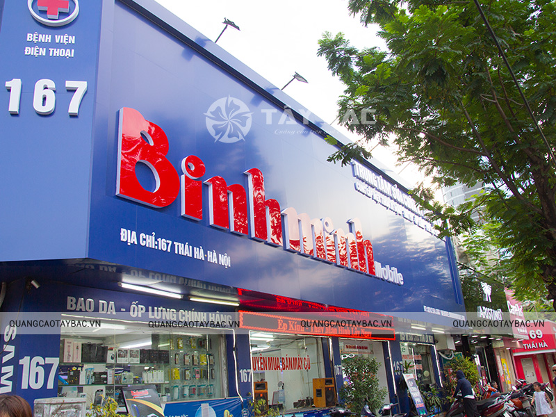 Biển quảng cáo cửa hàng điện thoại Bình Minh
