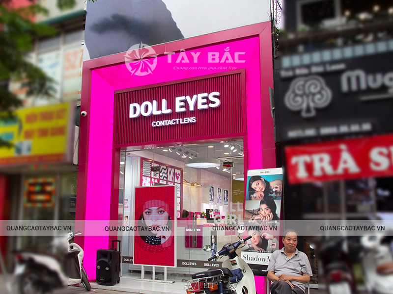 Biển quảng cáo cửa hàng mỹ phẩm Doll Eyes