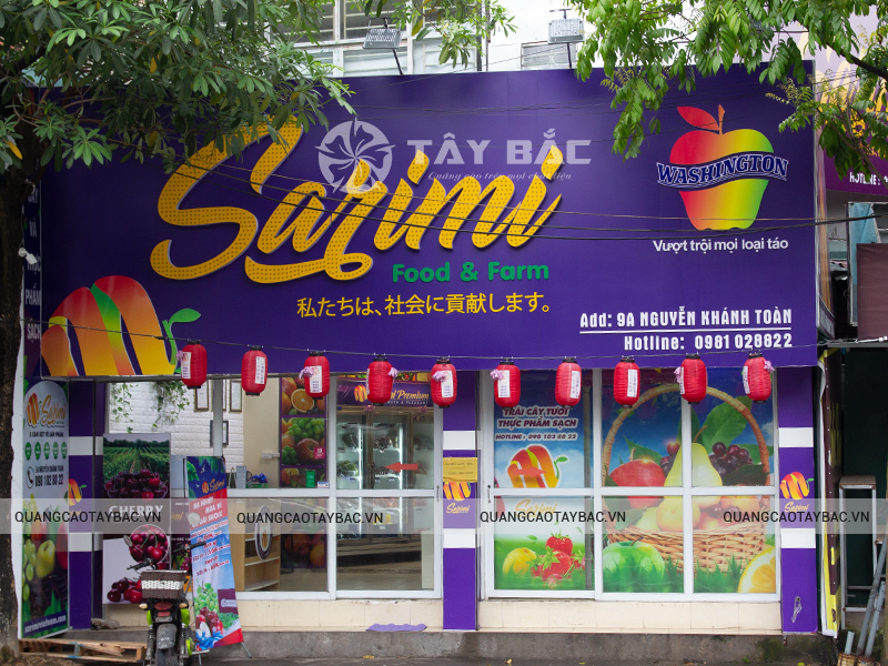biển quảng cáo hoa quả nhập khẩu sarimi