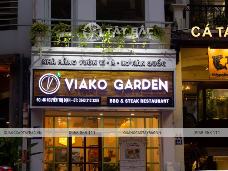 Biển quảng cáo nhà hàng Viako Garden