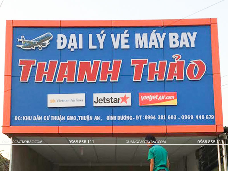 biển quảng cáo đại lý bán vé máy bay Thanh Thảo